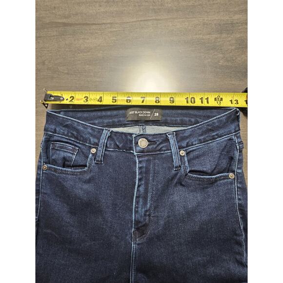 Women's Size 28 Just Black Denim Jeans Made In USA Mid Rise Skinny Stretch - Picture 7 of 8